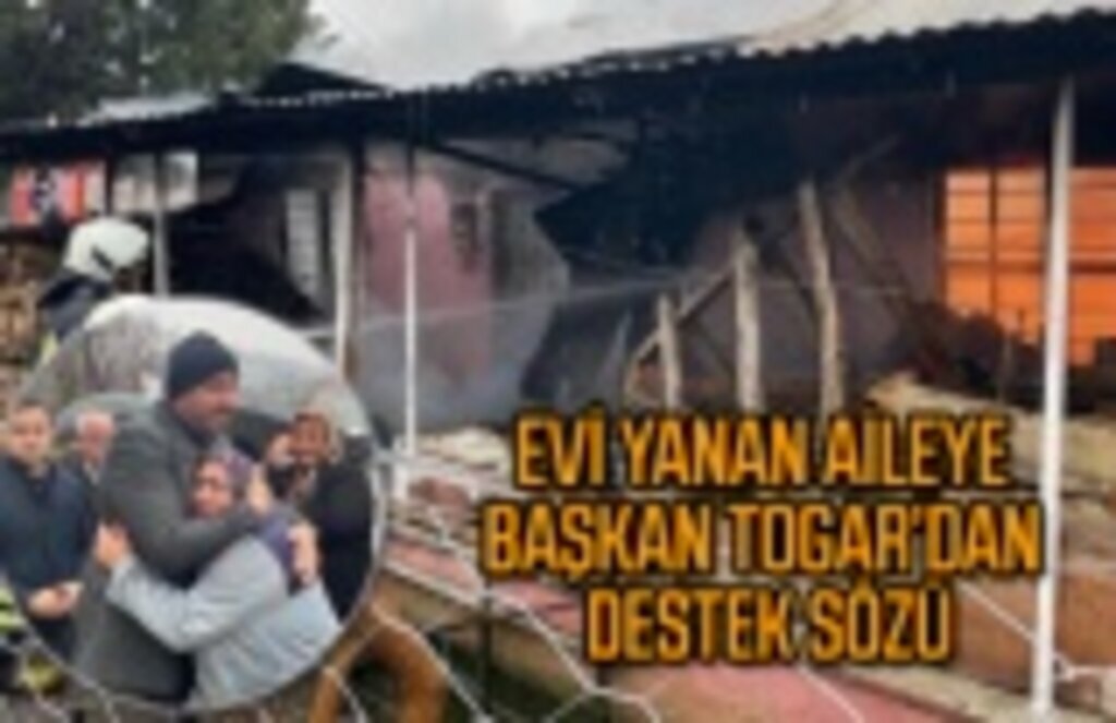 Tekkeköy'de evi yanan aileye Başkan Togar'dan yardım eli