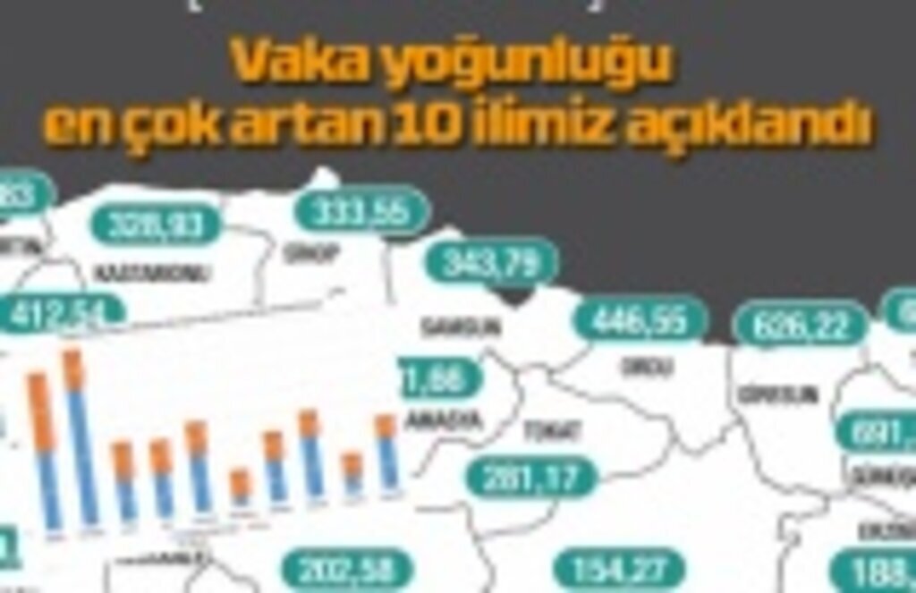 Vaka yoğunluğu en çok artan 10 ilimiz