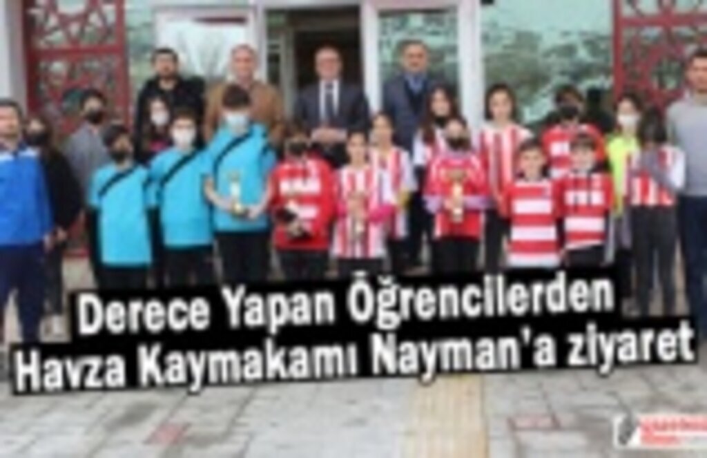 Derece Yapan Öğrencilerden Havza Kaymakamı Nayman’a ziyaret