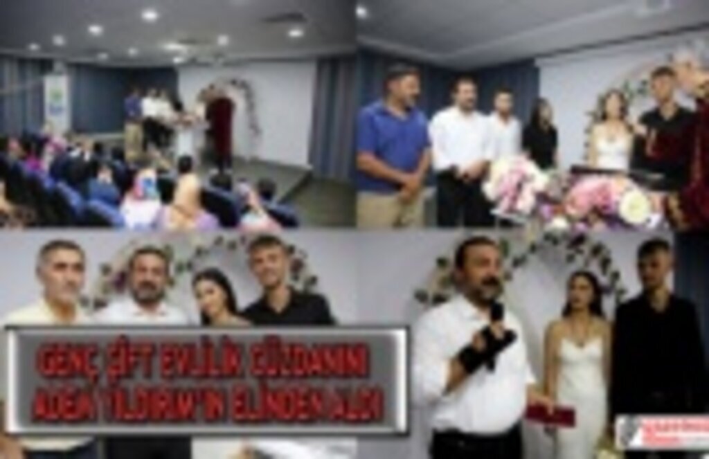 Genç çift evlilik cüzdanını Adem Yıldırım'ın elinden aldı