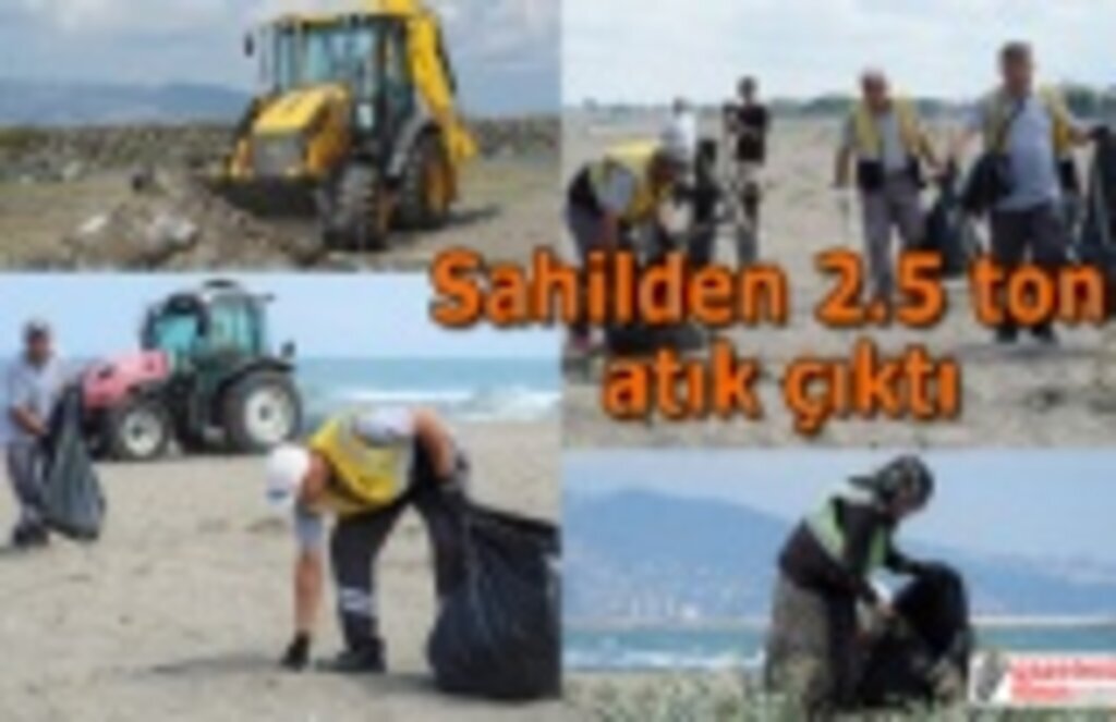Sahilden 2.5 ton atık çıktı