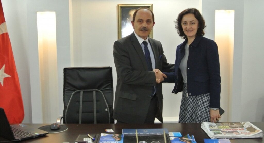 Emine Karaçuha Yılmaz SATEM Odası Başkanı Mevlüt Oral’ı ziyaret etti