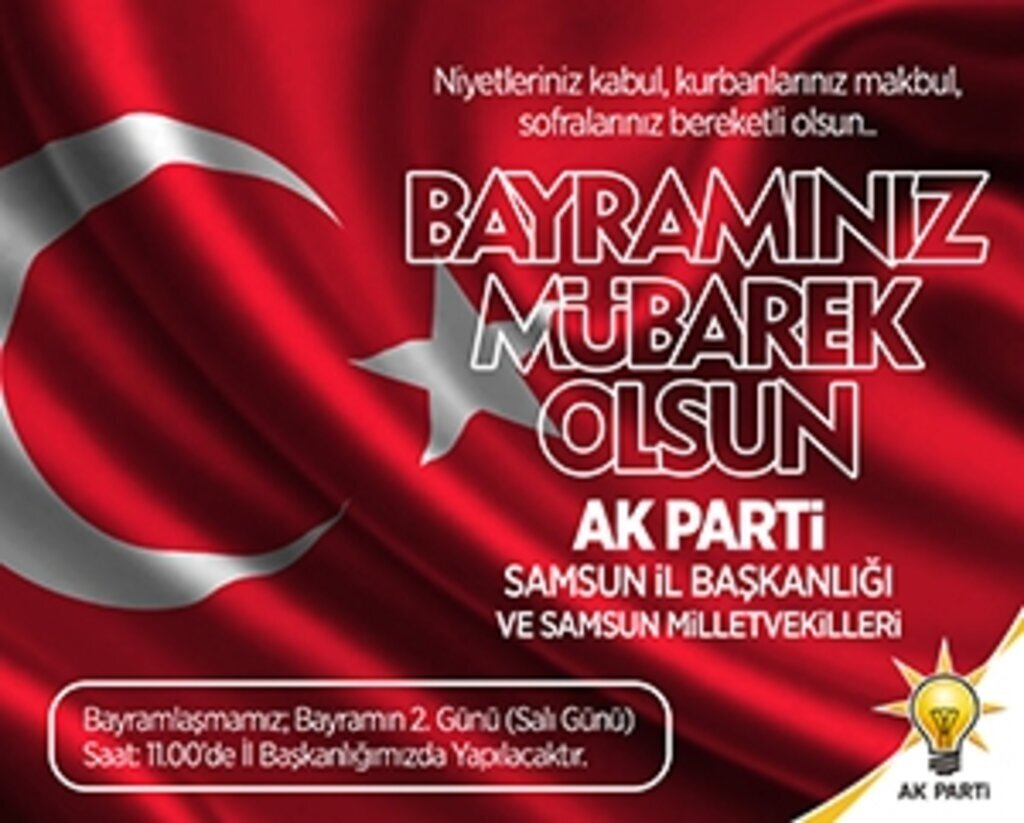 AK Parti Samsun İl Başkanlığı'dan Kurban Bayramı Kutlaması