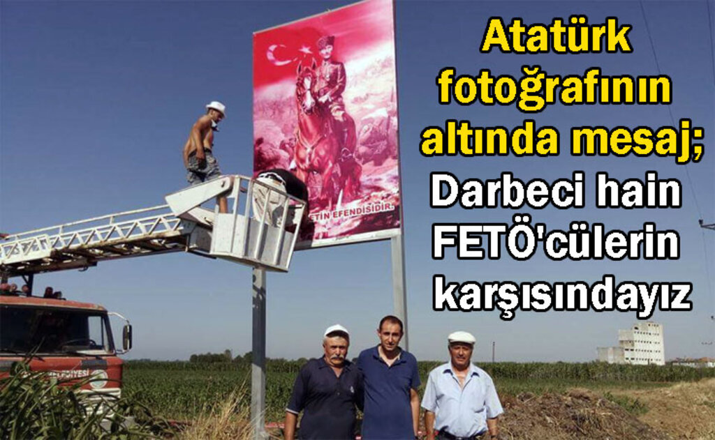 Alaçam Gökçeboğaz Mahallesi'ndeki Atatürk fotoğrafı yenilendi 