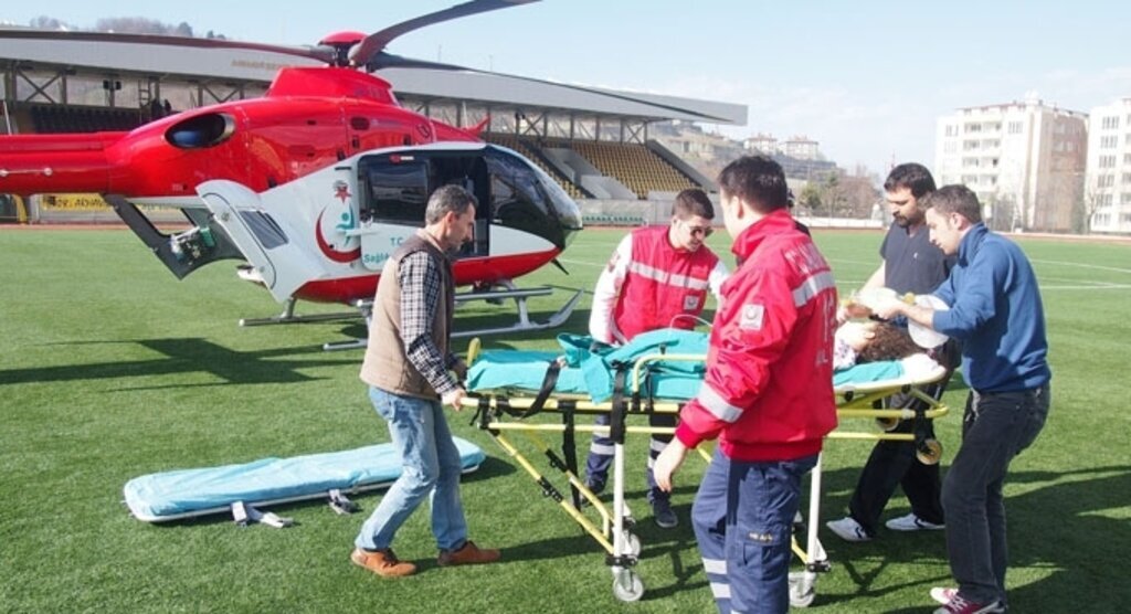 Ambulans helikopter, astım hastası çocuk için havalandı