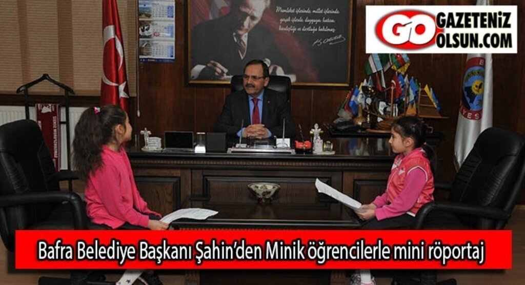 Bafra Belediye Başkanı Şahin’den Minik öğrencilerle mini röportaj