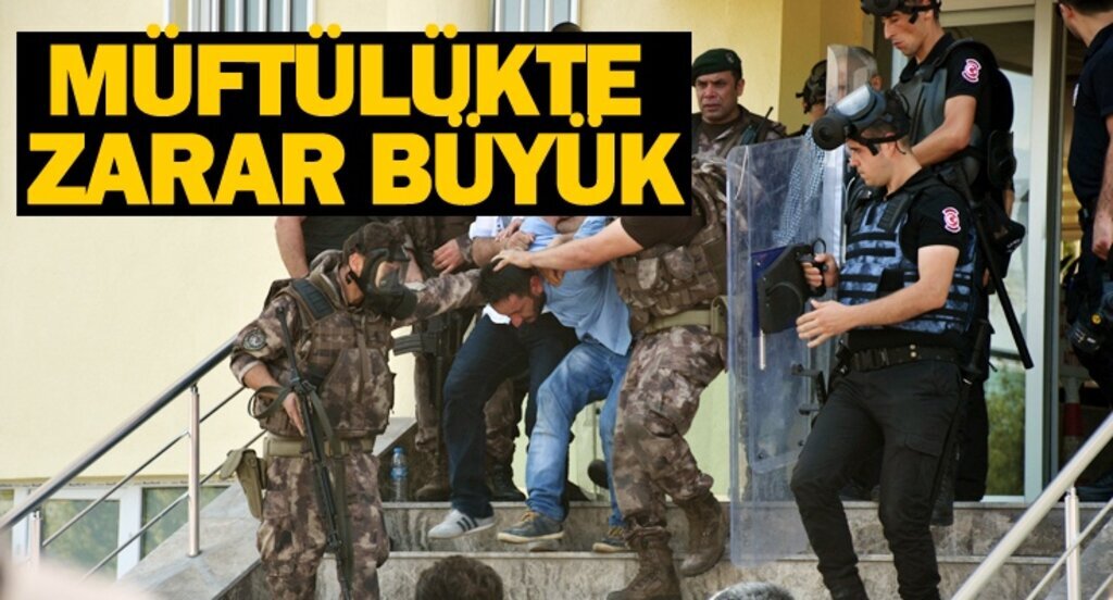 Baltalı saldırgan müftülüğe maddi zarar vermiş