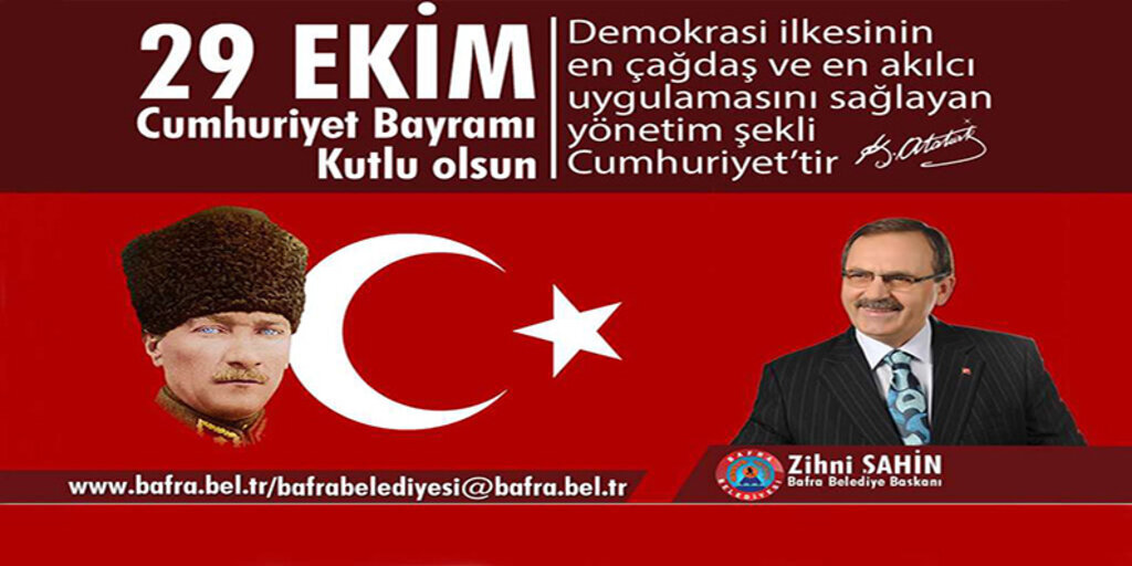 Başkan Şahin’i Cumhuriyet Bayramı Kutlama mesajı