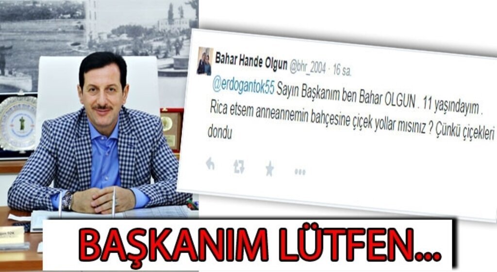 Başkan Tok bir twitle ekipleri harekete geçirdi