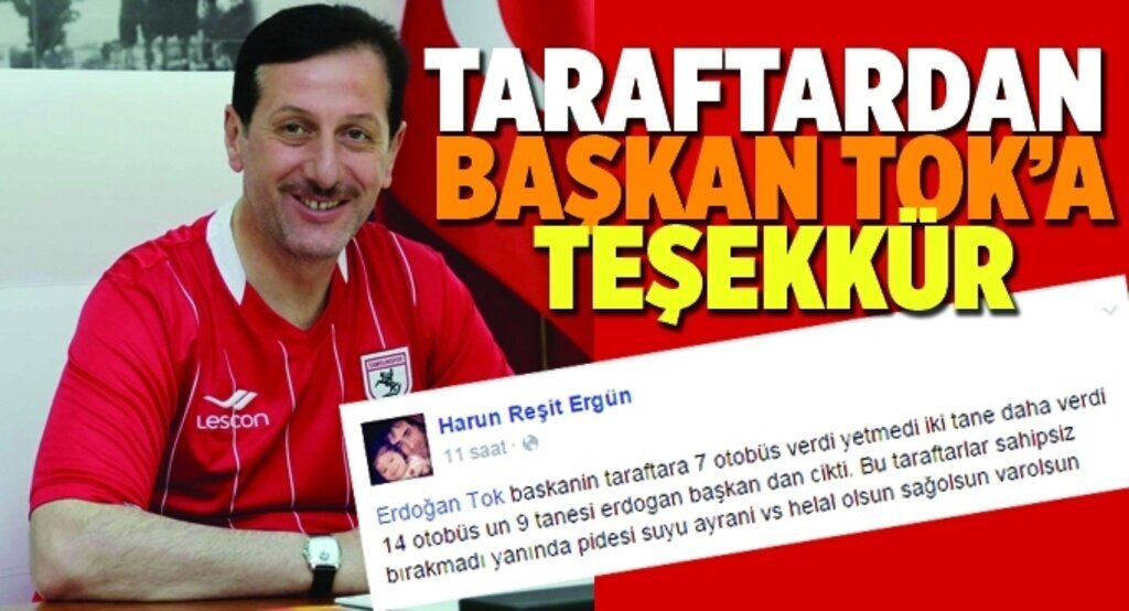 Başkan Tok’tan taraftara 9 otobüs