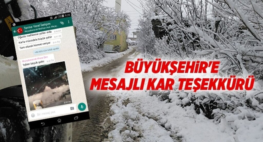 Büyükşehir'e mesajlı kar teşekkürü