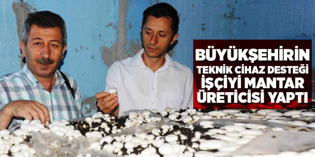 Büyükşehirin teknik cihaz desteği, işçiyi mantar üreticisi yaptı
