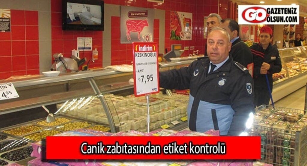 Canik zabıtasından etiket kontrolü