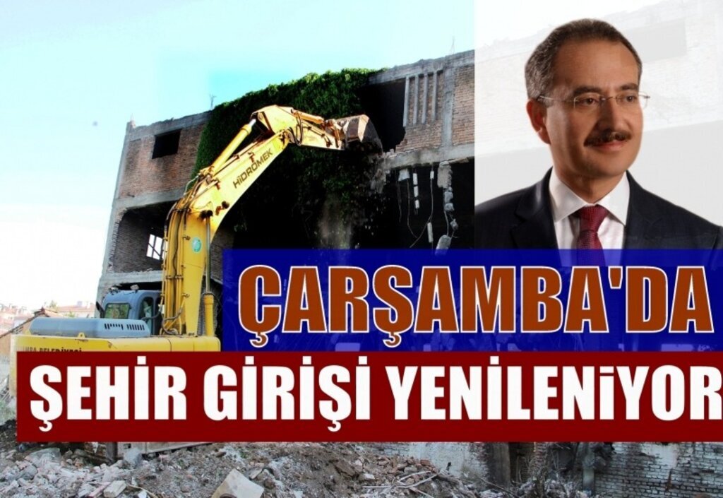 Çarşamba'da Karayolu Cephe Yenileme Çalışmaları Başladı
