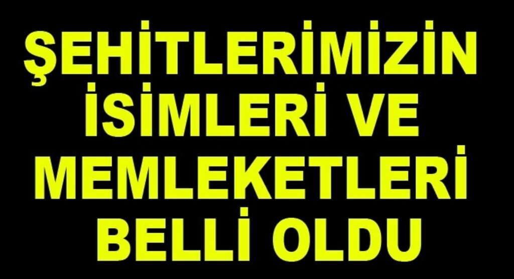 Dağlıca'da şehit düşen askerlerimizin isimleri ve memleketleri belli oldu