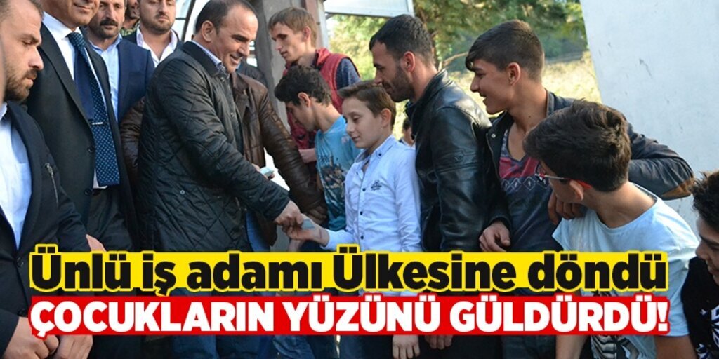 Galip Öztürk memleketinde çocuklara harçlık dağıttı