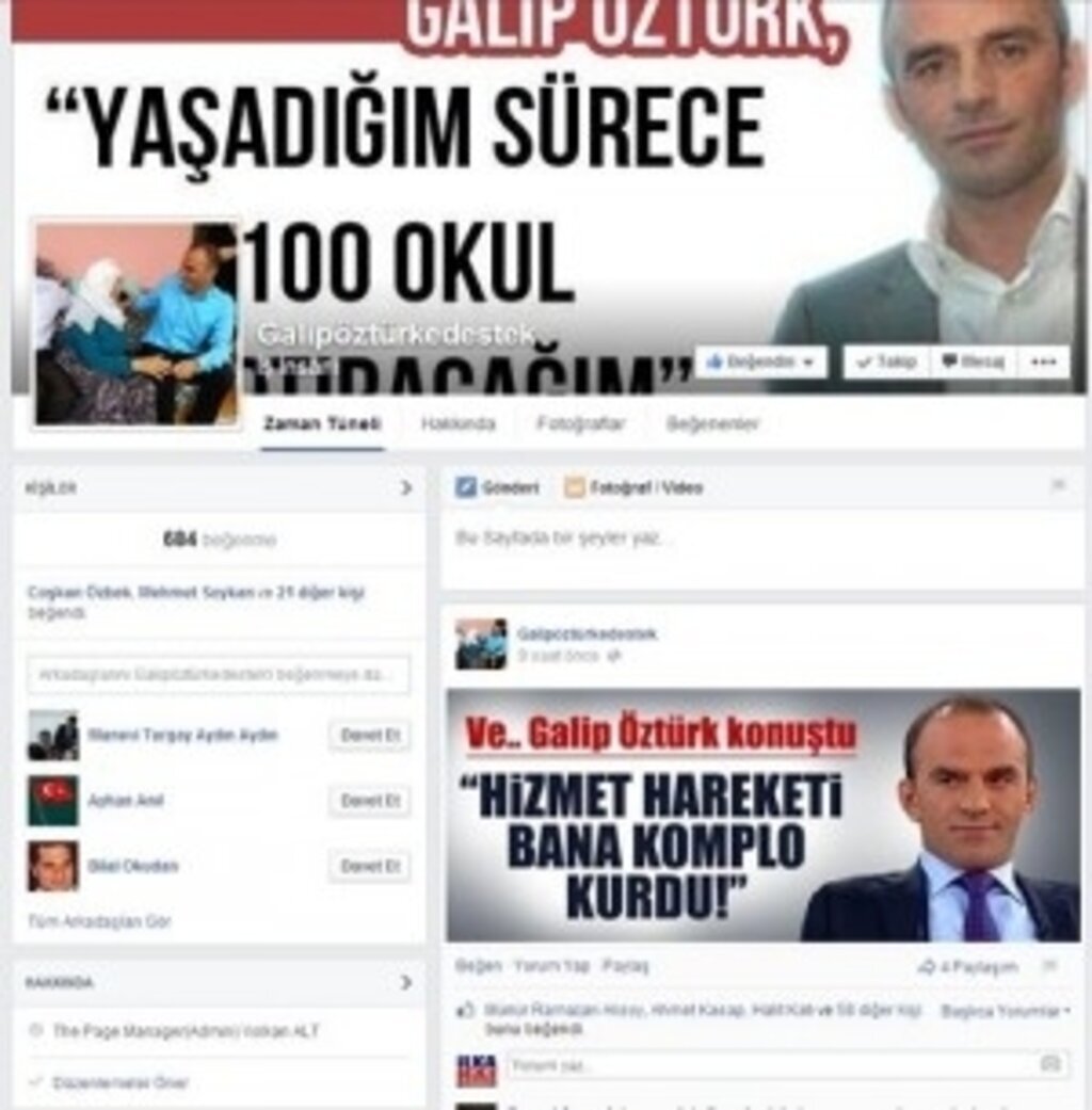Galip Öztürk'e destek sayfası kuruldu