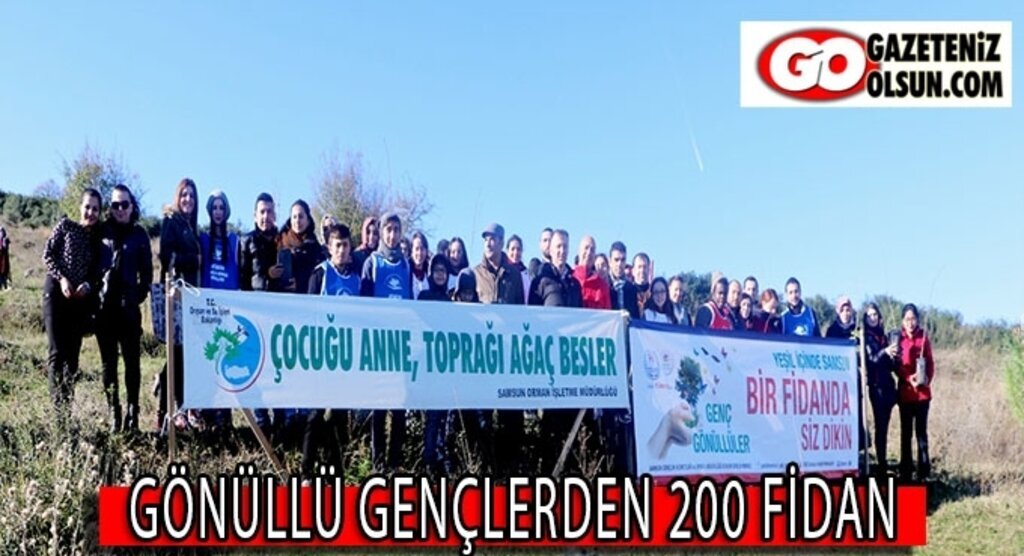 Gönüllü gençlerden 200 fidan