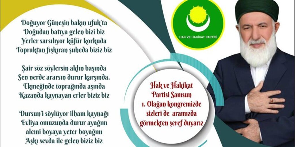 Hak ve Hakikat Partisi Samsun'da toplanıyor