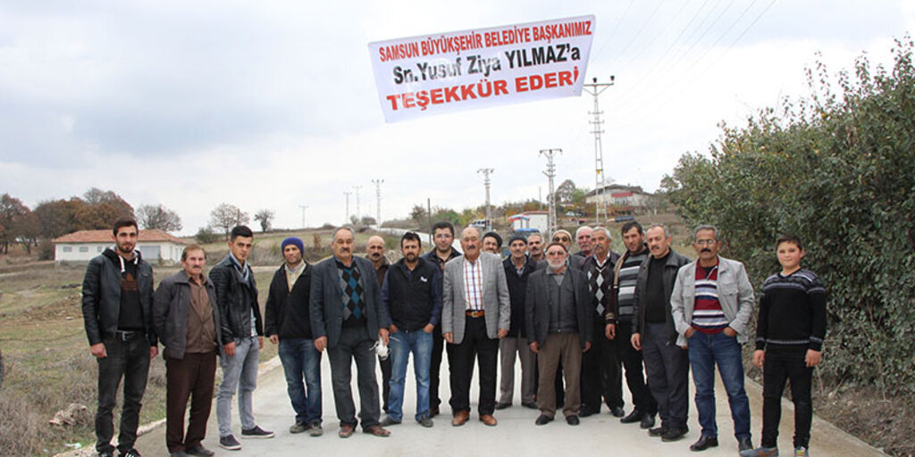 Havza Aşağı Yavucuk Mahallesi Muhtarı Yusuf Ziya Yılmaz'a teşekkür etti