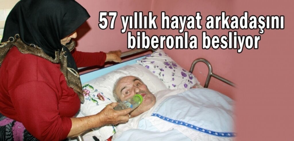 İbretlik hayat hikayesi; Hayat arkadaşını biberonla besliyor