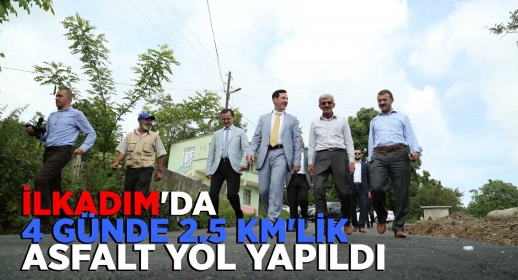 İlkadım’da 4 Günde 2,5 km’lik asfalt yol yapıldı.