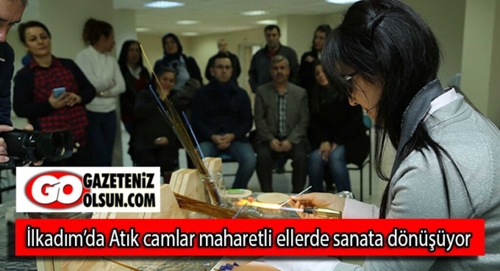 İlkadım’da atık camlar maharetli ellerde sanata dönüşüyor