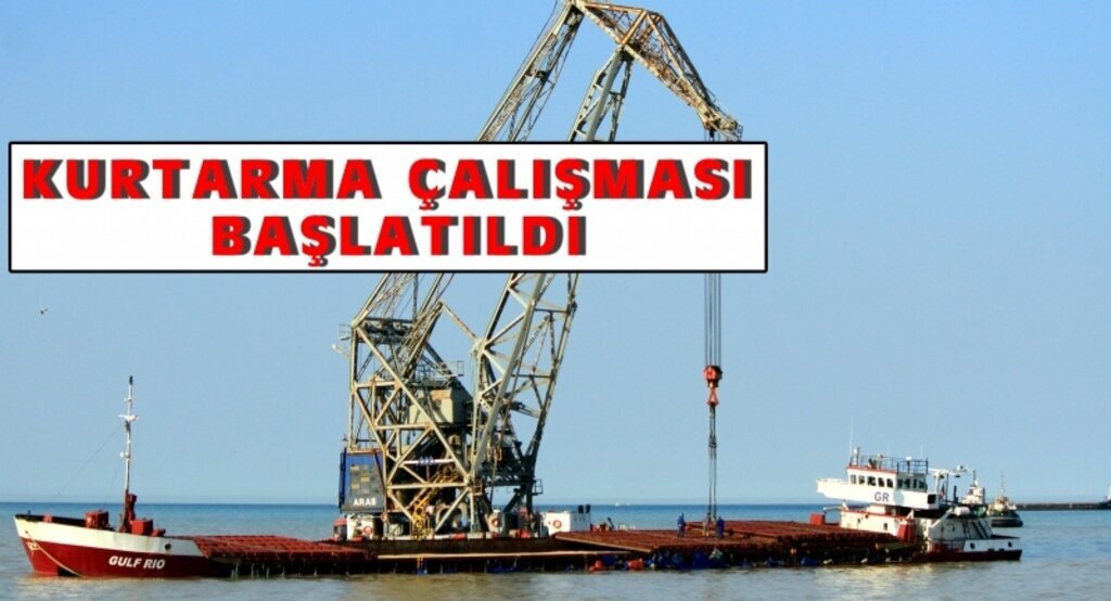 Karaya oturan yük gemisini kurtarma çalışması başlatıldı