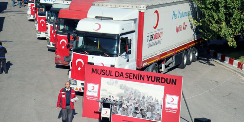 Kızılay Musul’a 20 TIR dolusu insanı yardım gönderdi