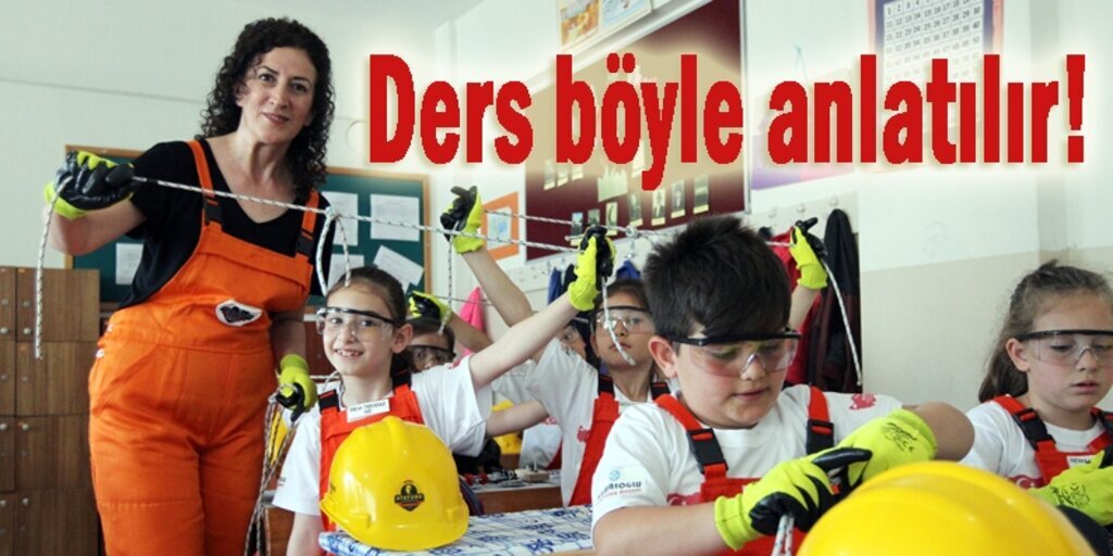 Miniklere iş güvenliği dersine uygulamalı anlatım