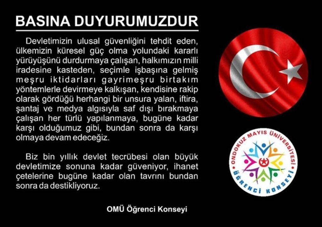 OMÜ Öğrenci Konseyi'nden basın bildirisi