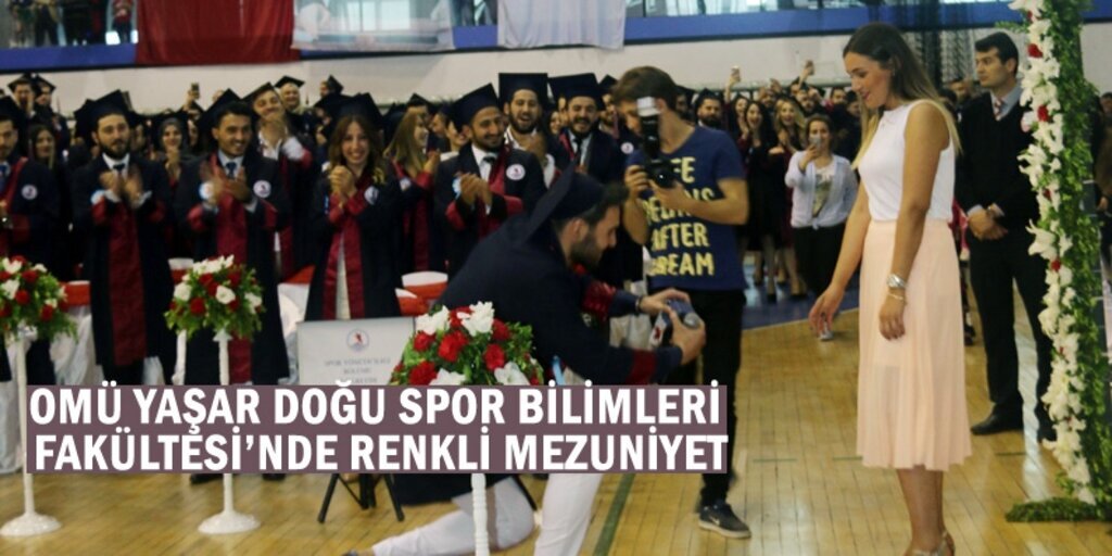 OMÜ'de mezuniyet töreninde evlenme teklifi