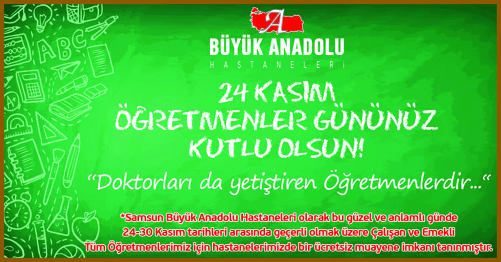 Samsun Büyük Anadolu Hastaneleri'nden Öğretmen Günü'ne özel kampanya