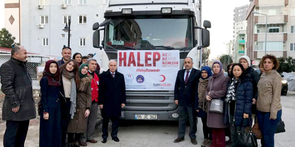 Samsun KYK'da kalan öğrencilerden Halep'e yardım
