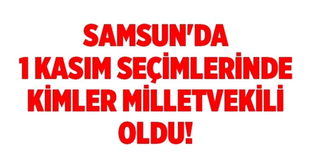 Samsun'da 1 Kasım seçimlerinde kimler milletvekili oldu