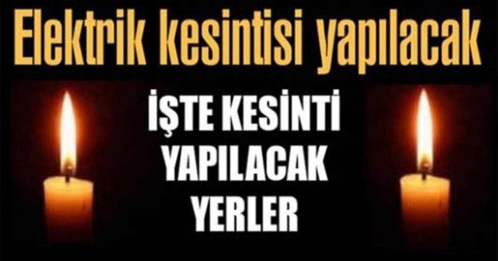 Samsun'da elektrik kesintisi yapılacak