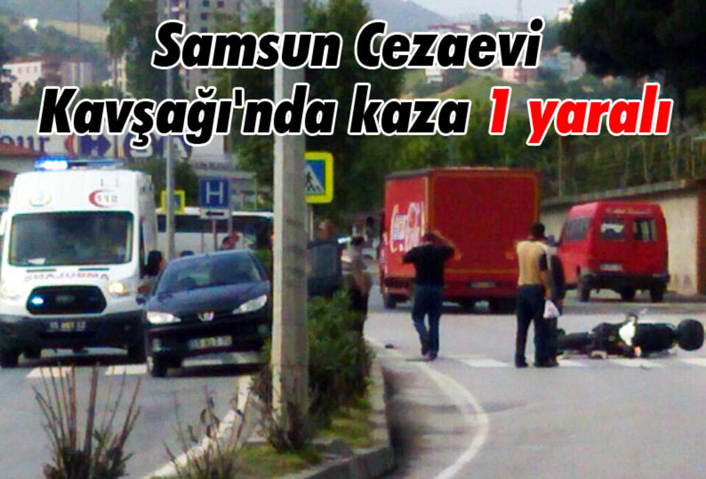 Samsun'da motorsiklet arabaya yandan çarptı