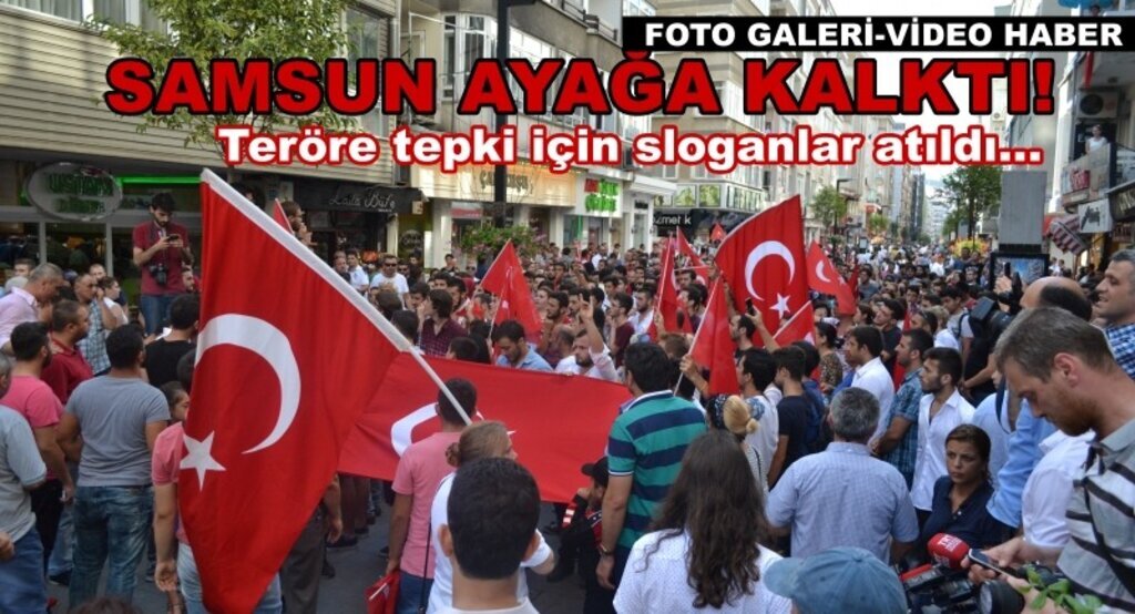 Samsun'da teröre tepki sürüyor