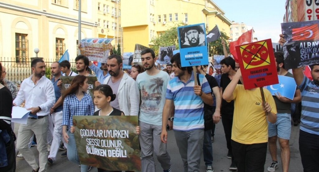 Samsun'da Uygur Türk'lerine yönelik saldırılar protesto edildi