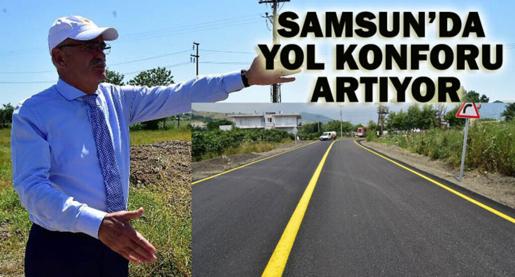 Tekkeköy ilçesinde yol çalışmaları devam ediyor