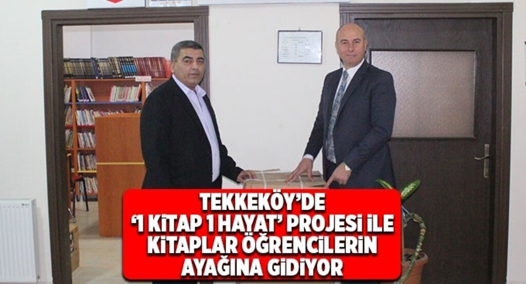Tekkeköy’de ‘1 Kitap 1 Hayat’ projesi ile kitaplar öğrencilerin ayağına gidiyor