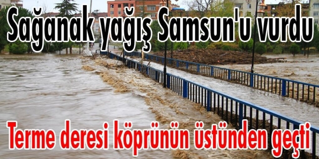 Terme deresi taştı, su baskınları meydana geldi