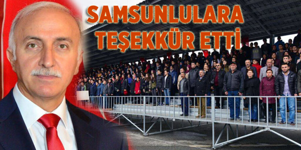 Vali Şahin'den Samsunlulara teşekkür