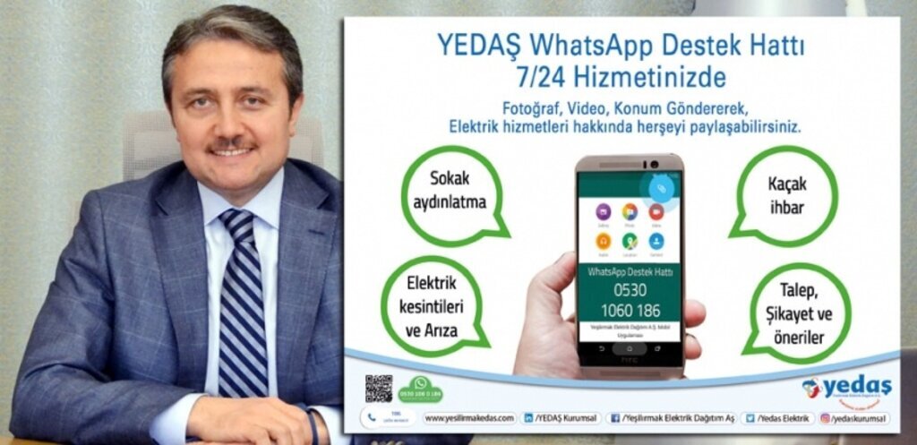 YEDAŞ Whatsapp Destek Hattı 7/24 hizmetinizde