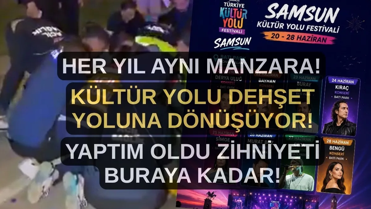 Samsun Kültür Yolu Festivali’nde yine kavga ve kaza bir genç ağır yaralı, 3 kişi hastanede