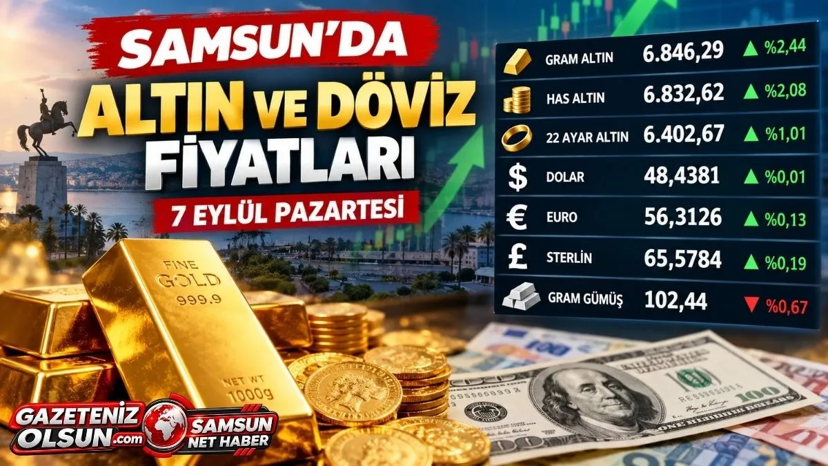Samsun’da Altın ve Döviz Fiyatları 7 Eylül Pazartesi! Gram Altın 6 Bin 846 TL’yi Aştı