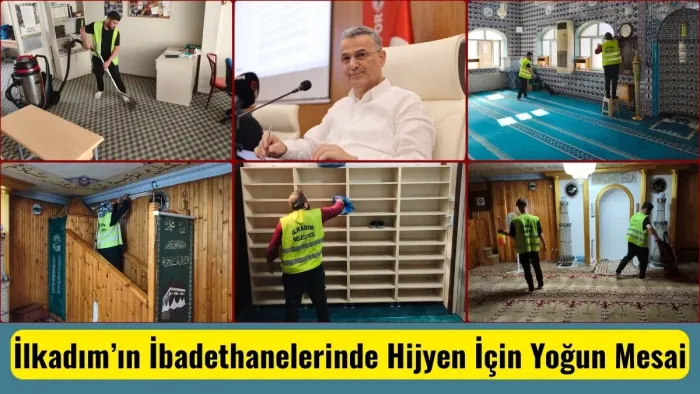 İlkadım Belediyesi ekiplerinin ibadethane temizliği çalışmaları devam ediyor