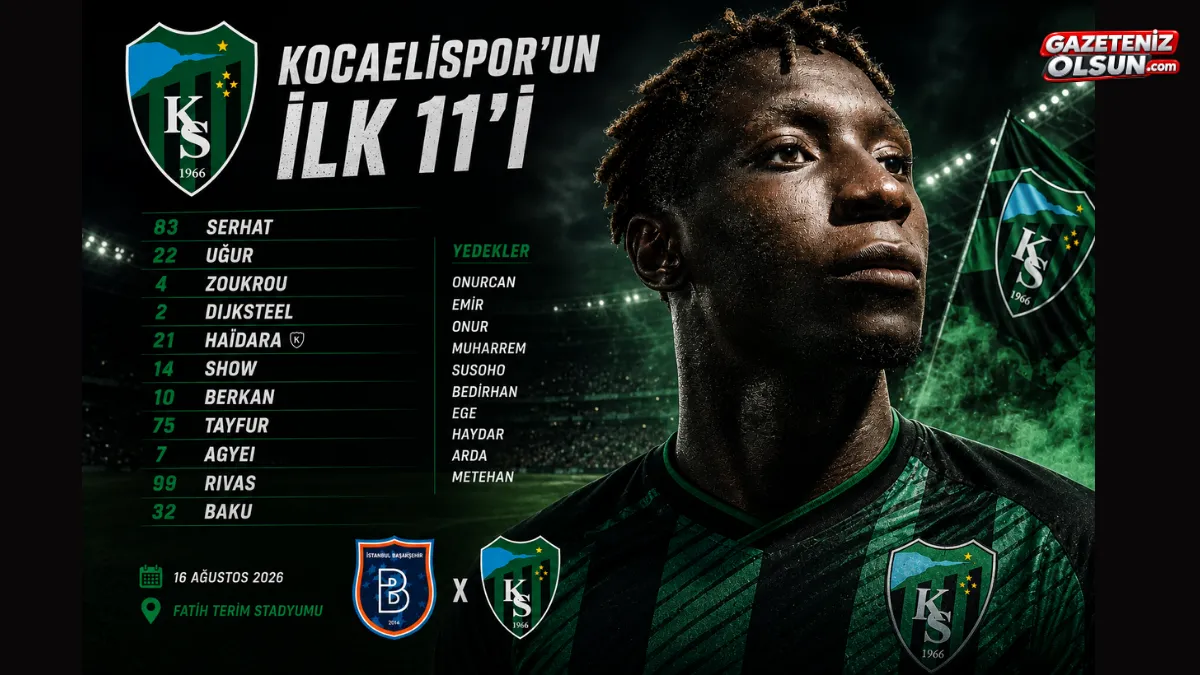 Kocaelispor’un Başakşehir karşısındaki 11’i belli oldu! İşte sahaya çıkacak kadro