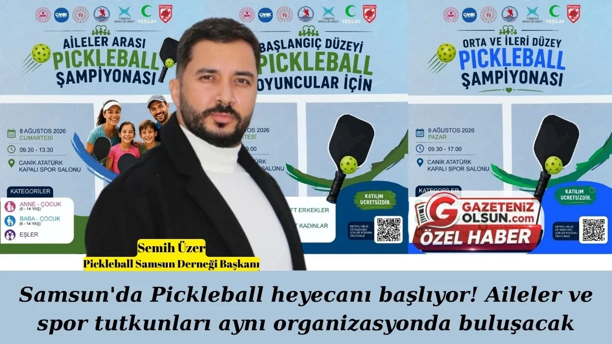 Samsun'da Pickleball heyecanı başlıyor! Aileler ve spor tutkunları aynı organizasyonda buluşacak
