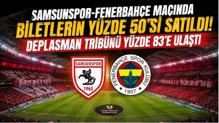 Samsunspor Fenerbahçe Maçında Biletlerin Yüzde 50’si Satıldı! Deplasman Tribünü Yüzde 83’e Ulaştı